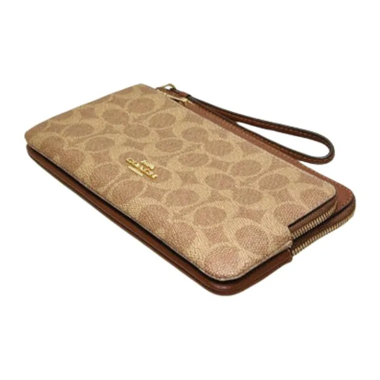 COACH PVC Clutch Trumpets Women's Brown-3