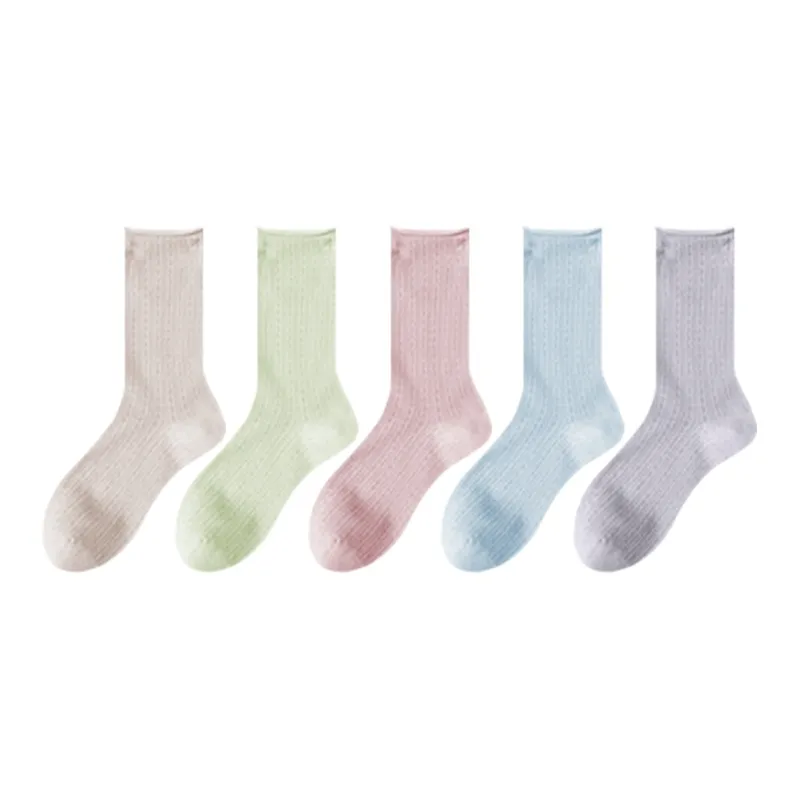 AOKANG Mid Calf Socks Women's 5 Pack-30