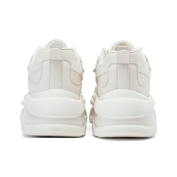 DAPHNE Cushioning Slip Resistant Height Increasing Breathable Lightweight Low Top Chunky Sneakers Women's Ecru-6