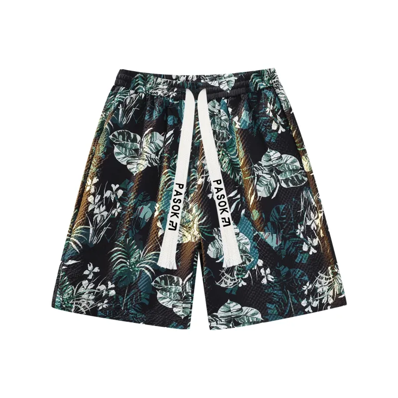 PASOK Casual Shorts Unisex PA013 Hawaii Green-0