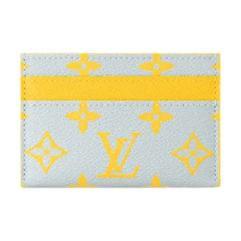 LOUIS VUITTON Monogram Glow Coated Canvas Card Holder Card Holder Women's Yellow & Gray