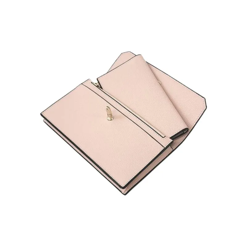 Valextra Brera Leather Wallet Women's Pink-2