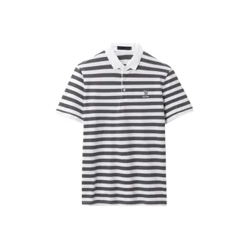 ARTSDON Polo Shirts Men Medium Gray Stripes