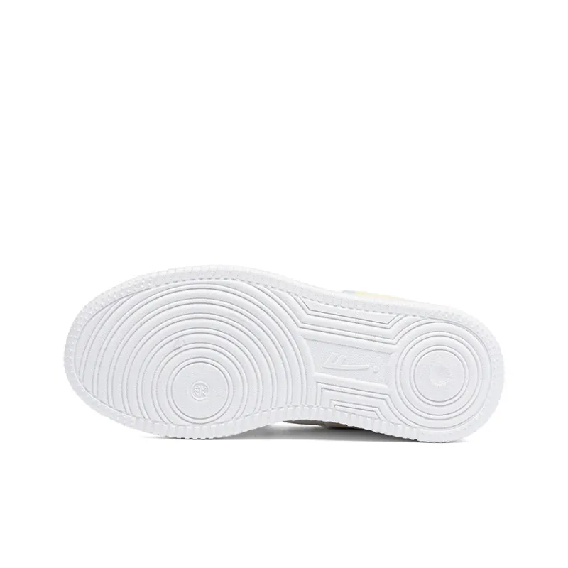 Warrior Anti Slip Wear Resistant Low Top Skateboard Shoes Women's White Yellow Blue-5