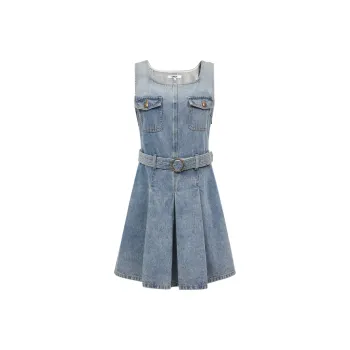 ONLY Sleeveless Dresses Women's J33 Vintage 350 Washed Denim