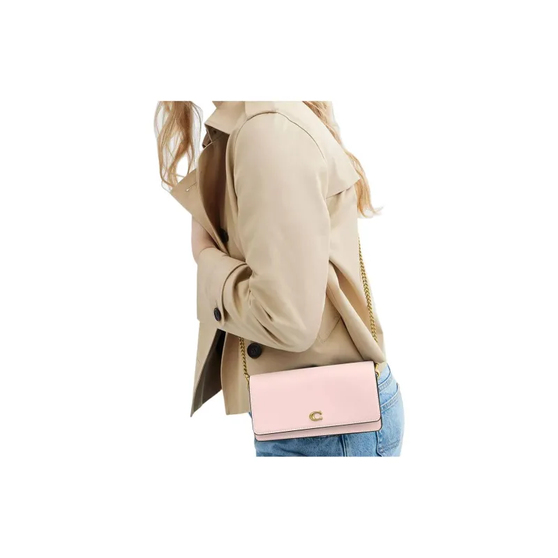 COACH Evie Refined Calfskin Wallet Trumpets Women's Blush Color-5