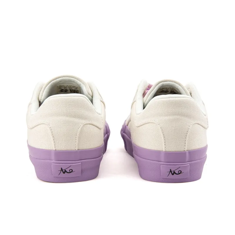 WANSWER Slip Resistant Cushioning And Breathable Low Top Skateboard Shoes Unisex Purple Mist White-4