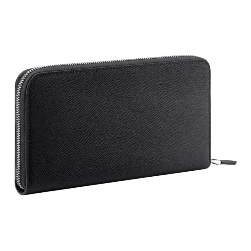 BVLGARI Calfskin Wallet Tubas Men's Black-1