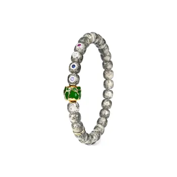 Yulan Wenwan Star Moon Bodhi Seeds 8*7 Small Rock Sugar Inlaid Buddhist Bead Collectible Beaded Bracelet Unisex
