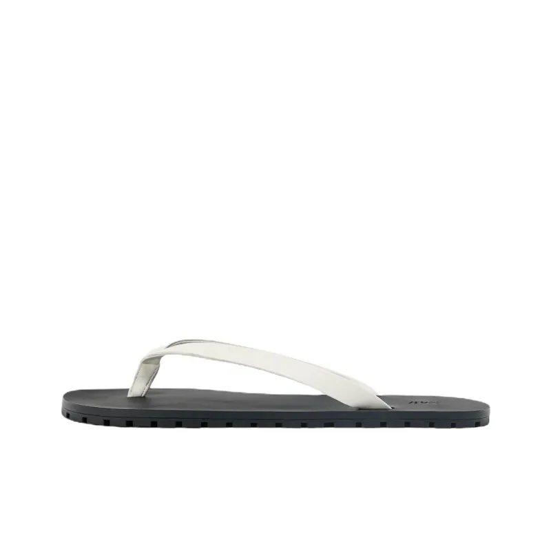 ZARA Rubber Sole Abrasion Resistant Flip Flops Women's White-0