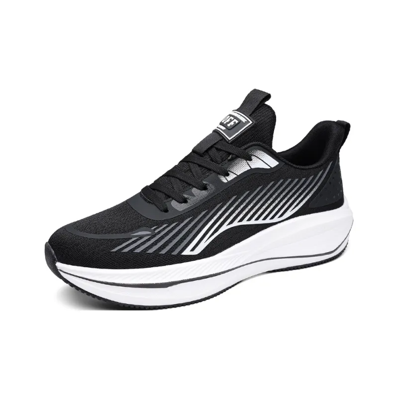 Kuding Running Shoes Men Low Top Black/White-0