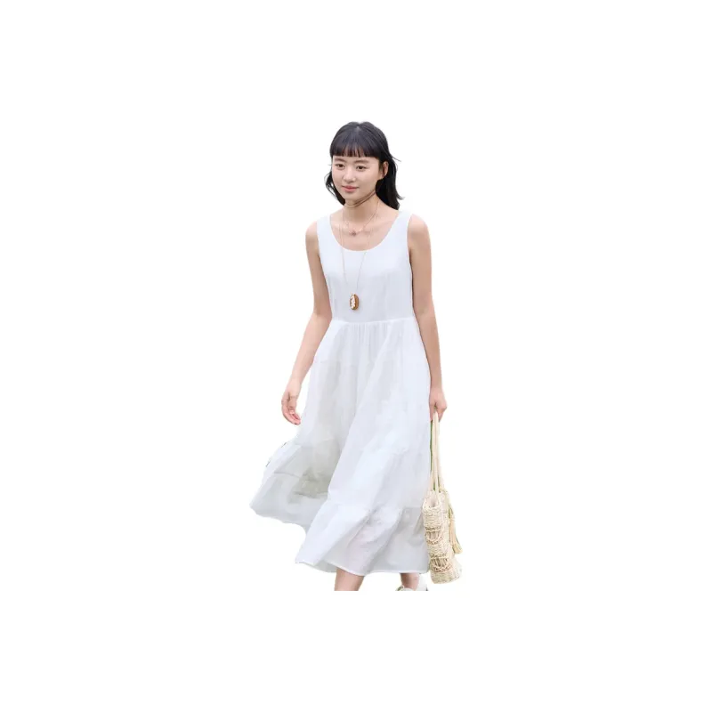 ZIHAN Sleeveless Dress Women's Ecru-0