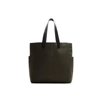 ZARA Cotton Tote Bag, Shopping Bag, Handbag Men's Khaki Green