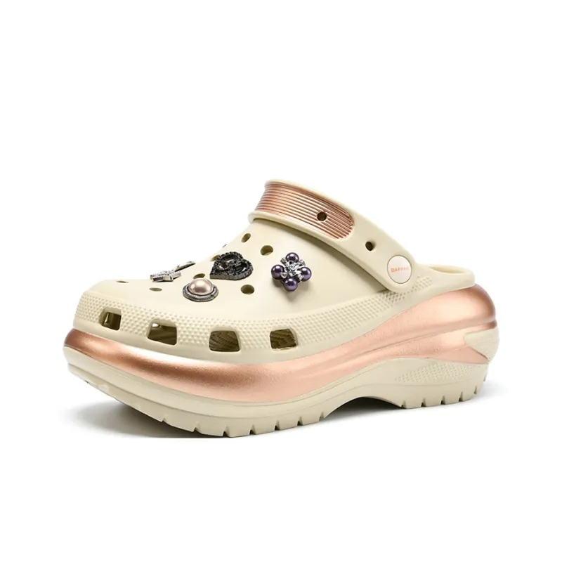 DAPHNE Clogs Women's Khaki Gold-1