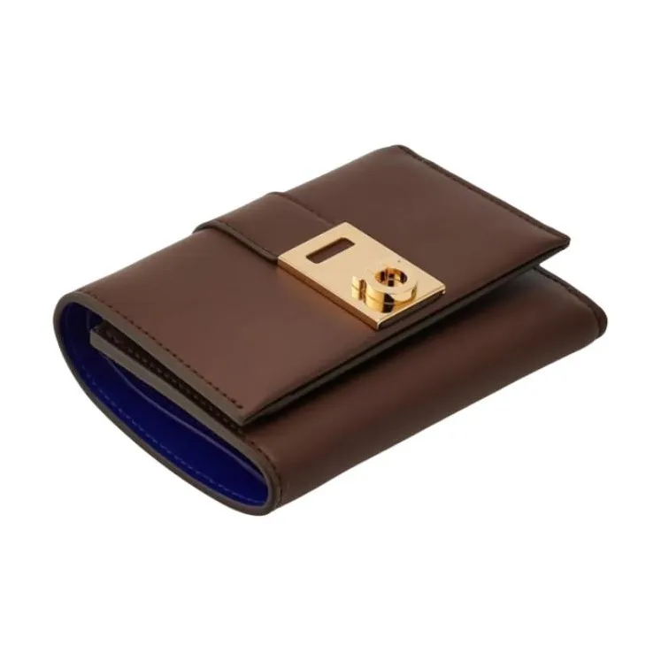 FERRAGAMO Hug Cow Leather Wallet Trumpets Women's Brown-1
