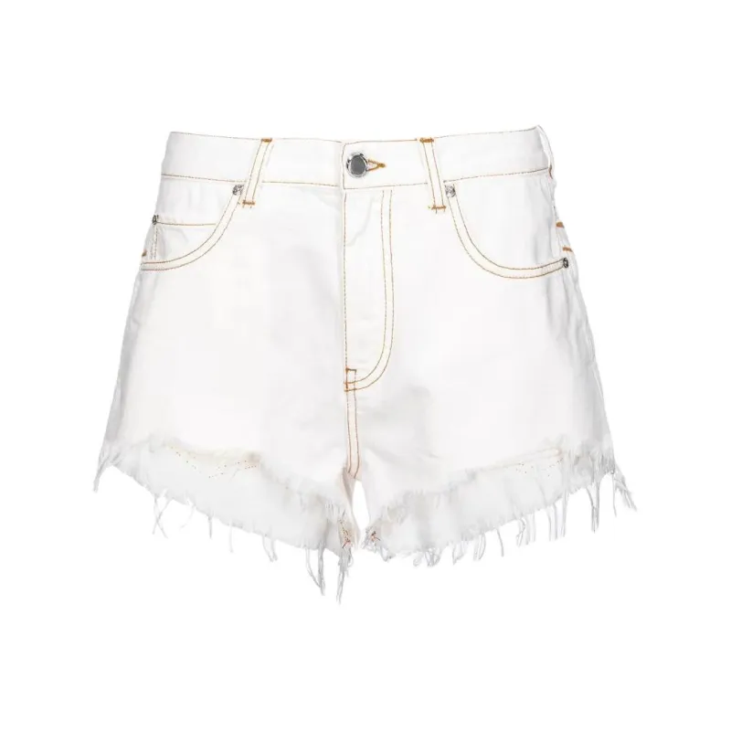 PINKO Distressed Denim Shorts-0