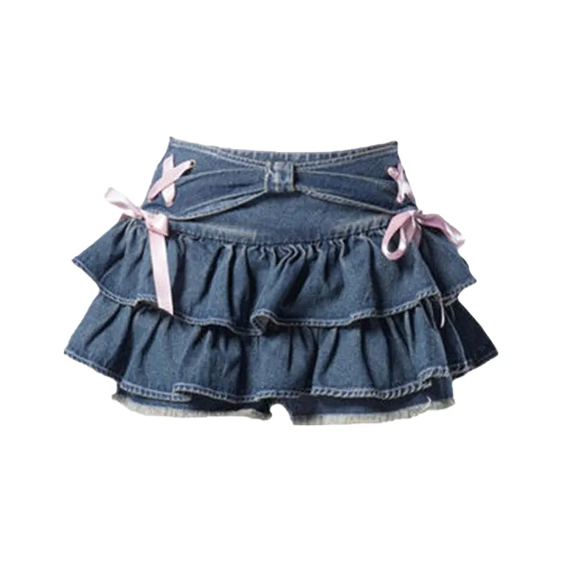 Gentle Welcome Denim Short Skirts Women's-0