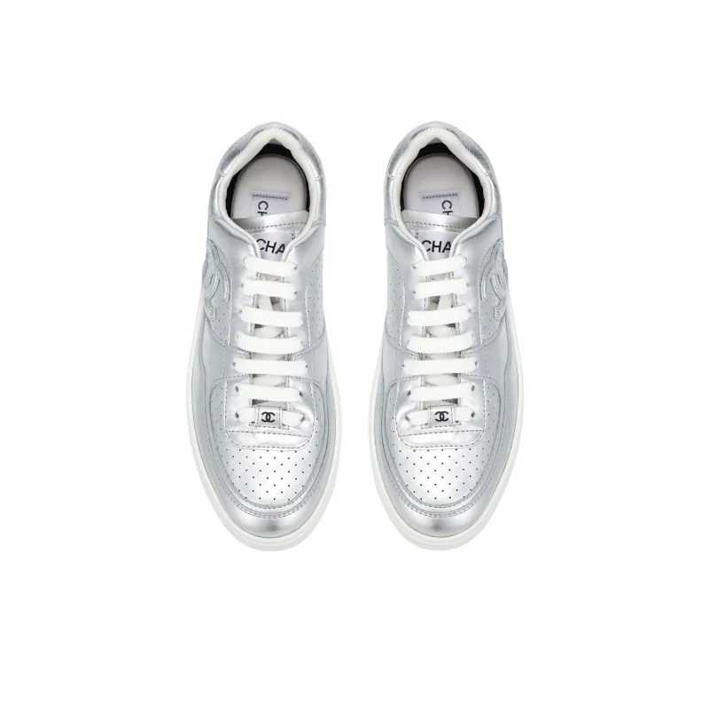 CHANEL Skateboard Shoes Women's Silver-2
