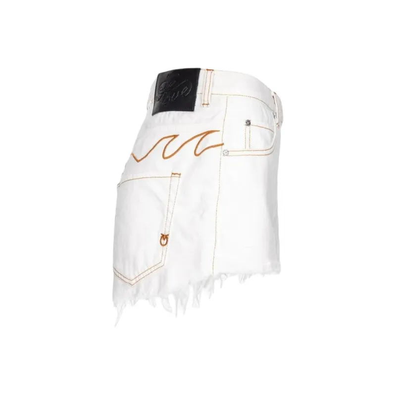 PINKO Distressed Denim Shorts-2