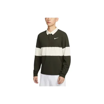 Nike Dri FIT ADVCourt Slam SS25 Tennis Top Men's Sequoia Green/Light Ivory White/White