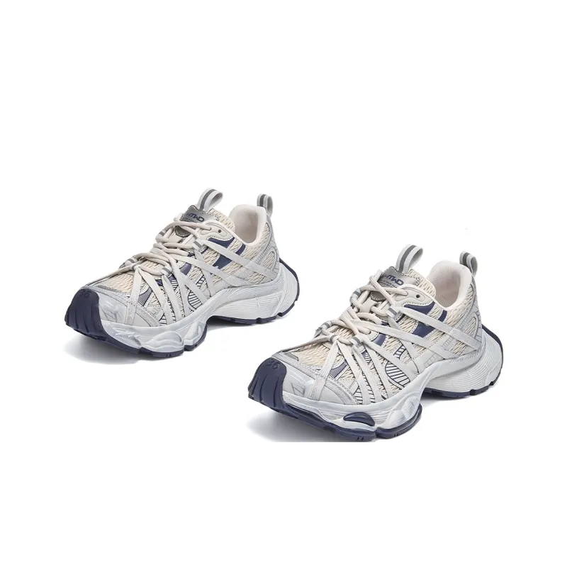 Hotwind Low Top Chunky Sneakers Unisex Black Gray-10