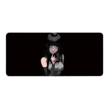 DANYIN Premium Black Hinata Hyuga Naruto Extra Large Anime Esports Office Computer Keyboard Thick Table Mats Mouse Pads
