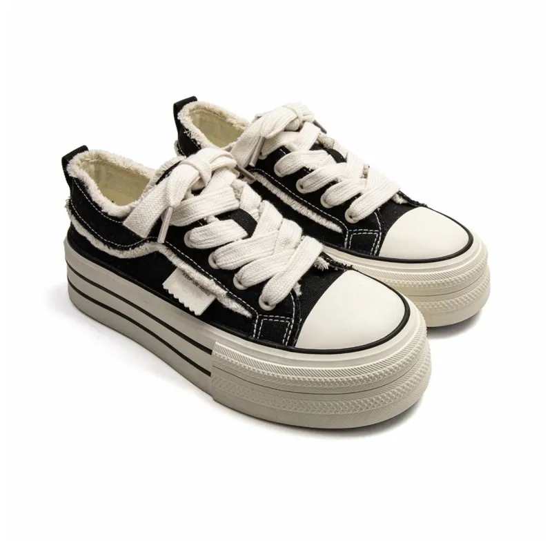 POEM KOEL Height Increasing Abrasion Resistant Breathable Slip Resistant Low Top Skateboard Shoes Women's-6