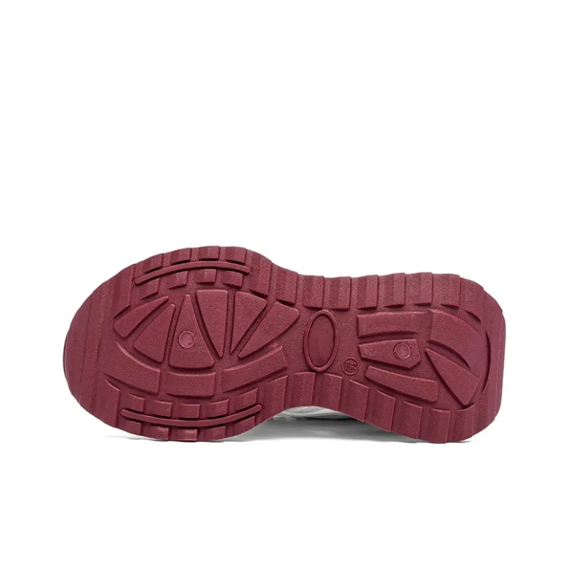 RENBEN Shock Absorbers Slip Resistant Breathable Low Top Casual Shoes Women's Burgundy-4