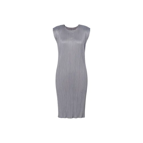 ISSEY MIYAKE July Pleated Sleeveless Mini Dress