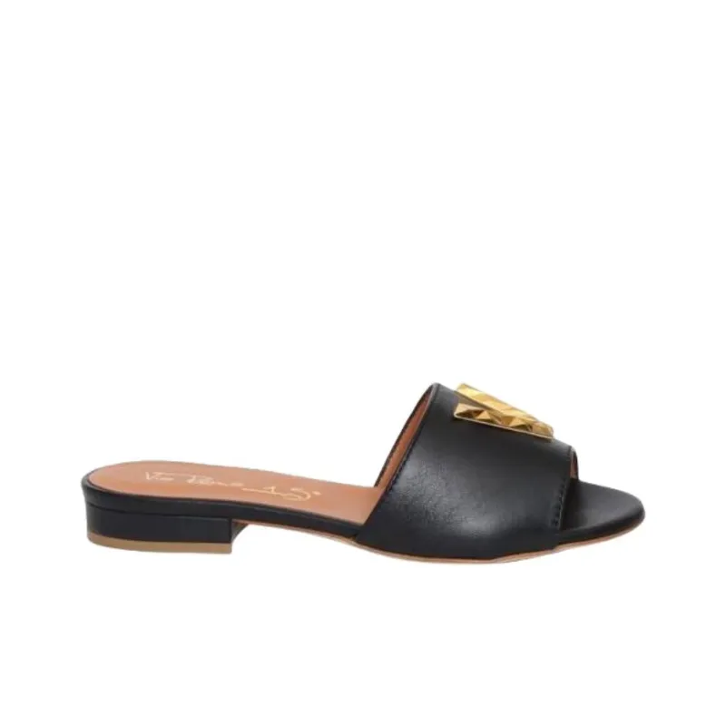 Via Roma 15 Slip Resistant Slide Slippers Women's Black-1