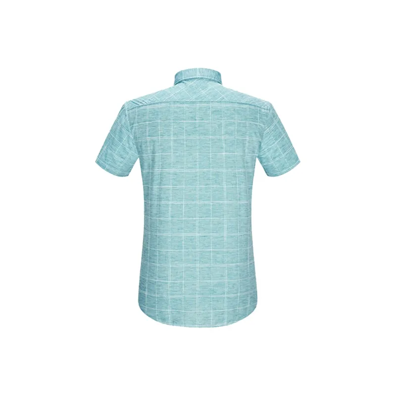 ARTSDON Shirts Men Light Green Plaid-1