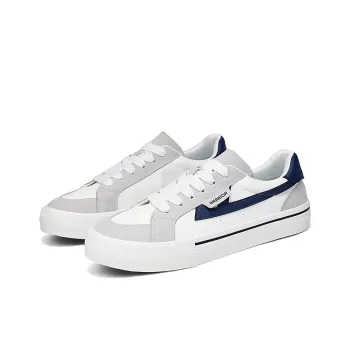 Warrior Low Top Canvas Shoes Men's White/Gray/Dark Blue