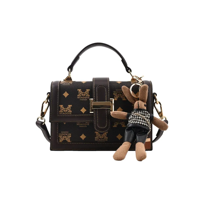 North Pack PU Shoulder Bag, Crossbody Bag, Handbag Women's Letter Coffee Brown/Small Bear Brown-0