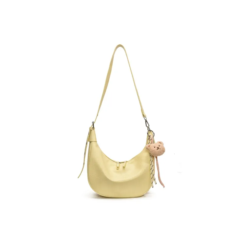 Yalu PU Crossbody Bag, Shoulder Bag Women's Ecru/Black/Yellow-12