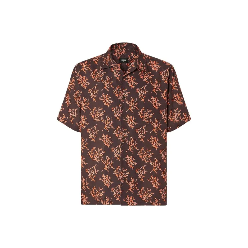 FENDI Shirts Men Brown-0