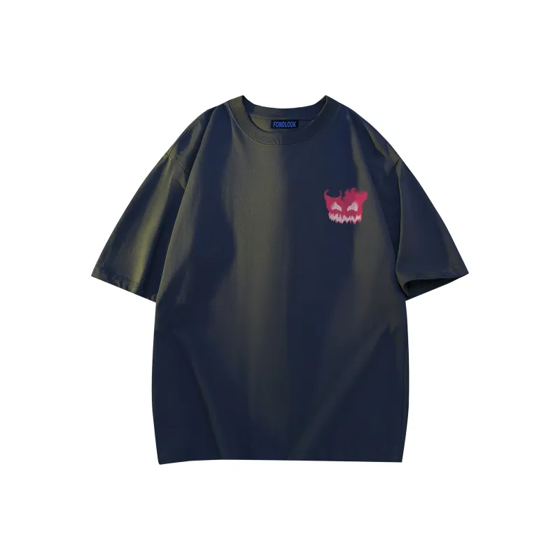 FONDLOOK T Shirts Unisex Navy Blue-1
