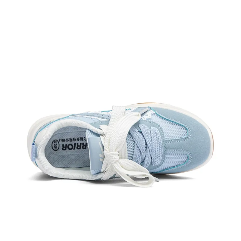 Warrior Abrasion Resistant Height Increasing Slip Resistant Low Top Casual Shoes Women's Blue-4