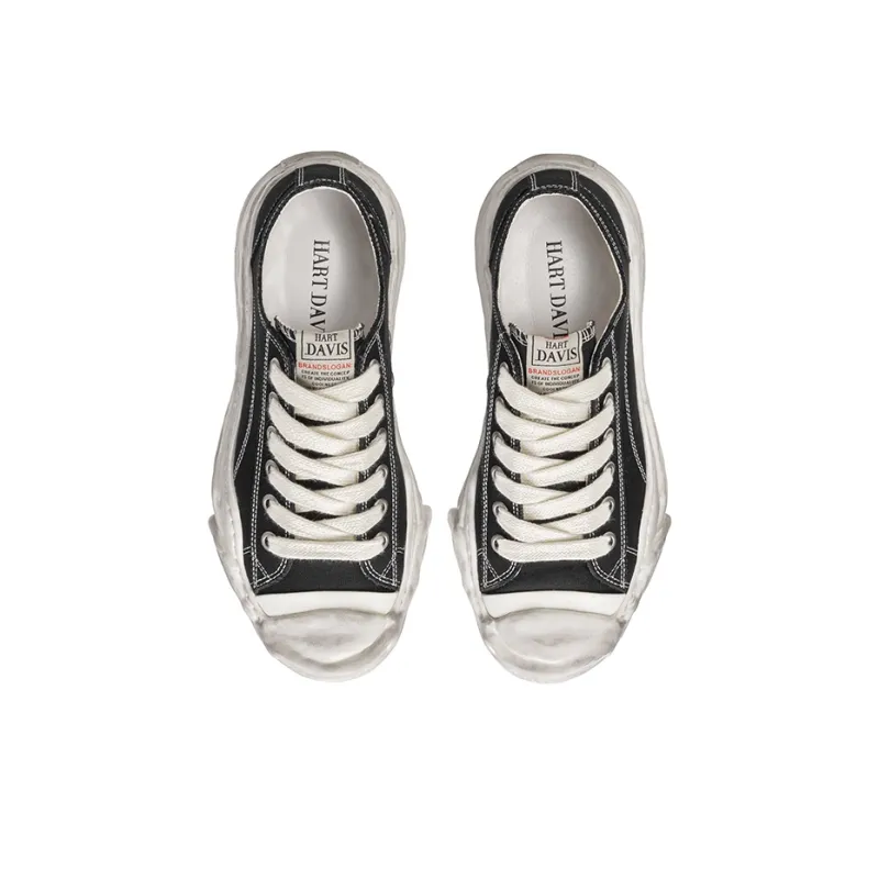 HART DAVIS Dissolve Shoes Slip Resistant, Abrasion Resistant, Breathable Low Top Skateboard Shoes Unisex Black White-5