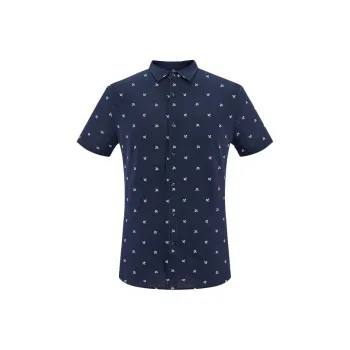 ARTSDON Shirts Men Navy Blue Pattern