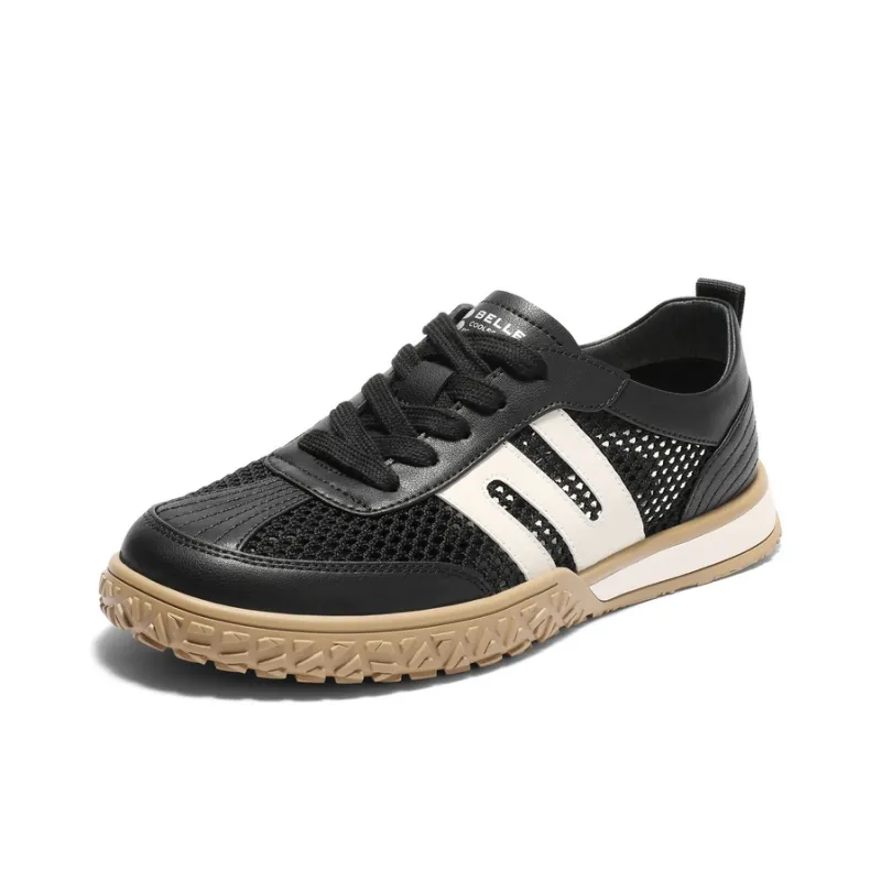 BELLE Casual Shoes Men Low Top Black/White, White-1