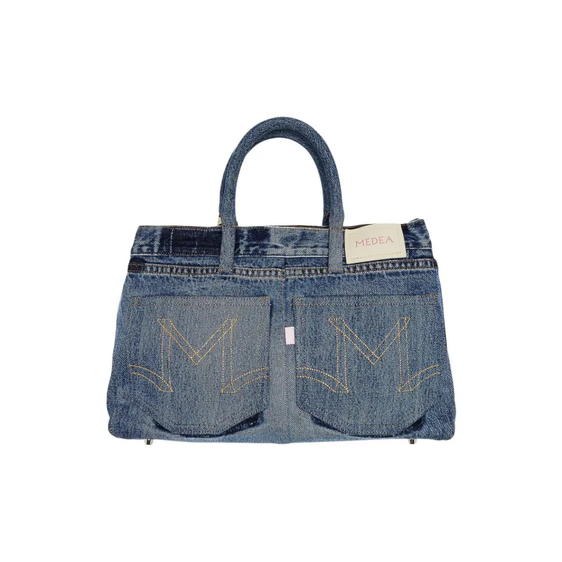 MEDEA Denim One Shoulder Handbag Women's Light Blue-1