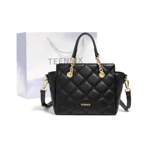 Teenmix Cow Leather With Synthetic Leather Shoulder Bag, Crossbody Bag, Handbag Regular Women's Milkshake White/Black