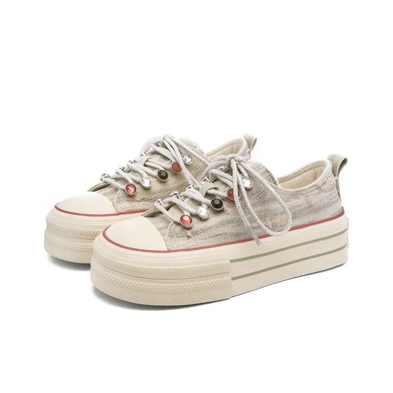 The New Age Family Slip Resistant, Abrasion Resistant, Lightweight Low Top Canvas Shoes Women's Starlight Gold-1