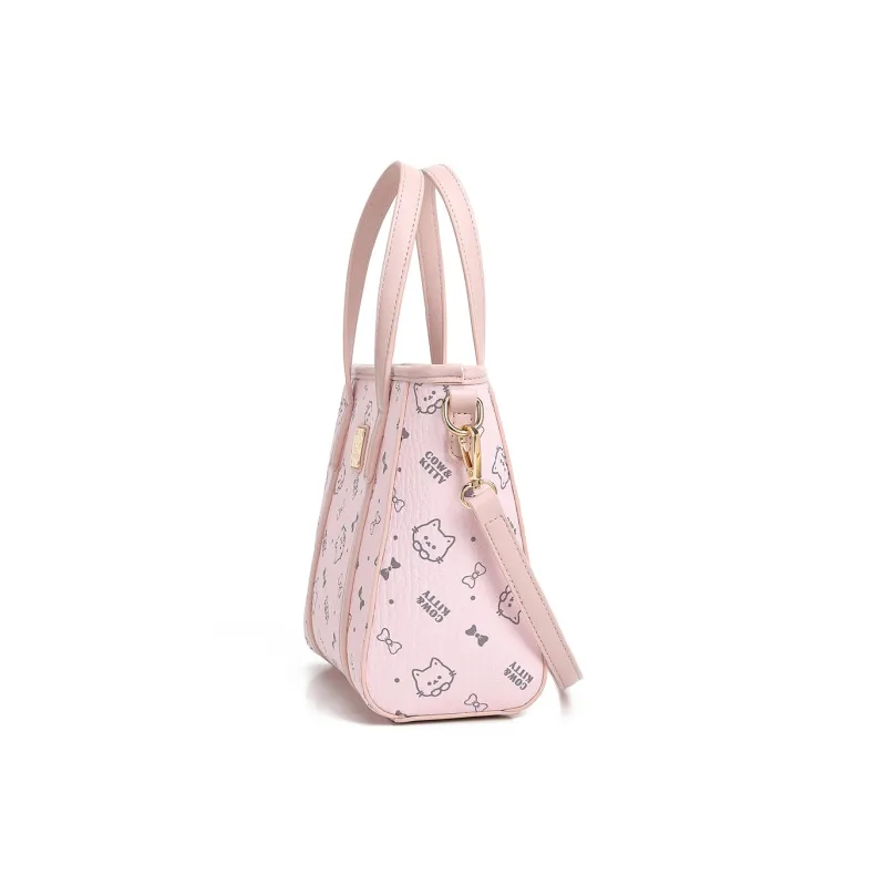 NOMK PU One Shoulder Handbag Women's Cherry Blossom Pink-5