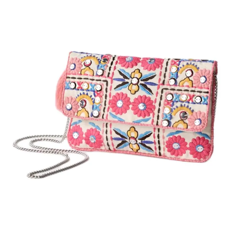 ZARA Cotton Crossbody Bag Kids' Light Beige Yellow-1