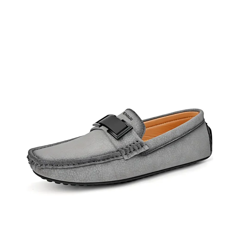 Wen Nai Gommino Loafers Men's Gray-1