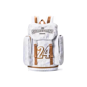 Spare No Pains. Polyester Students Backpack White Gold Backpack Unisex White