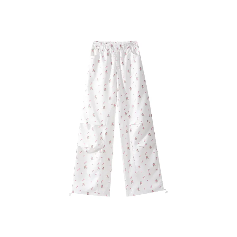 GOSO Cargo Pants Women's White Floral-0