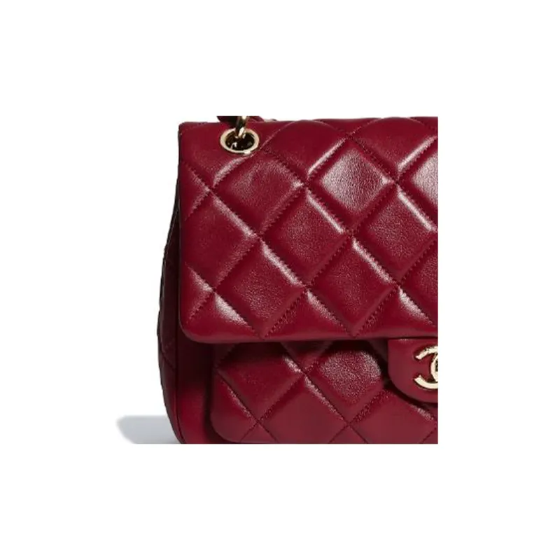 CHANEL Classic Flap CF Calfskin Flap Bag Handbag, Shoulder Bag, Crossbody Bag Women's Dark Red-2