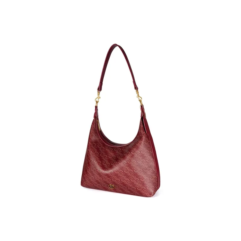 Vigno Synthetic Leather One Shoulder Underarm Tote Regular Women's Red-1